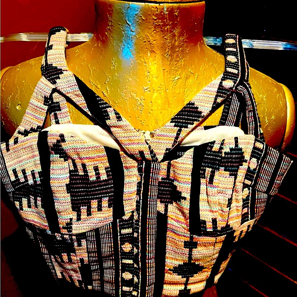Forever 21 halter top corset style with zipper back.